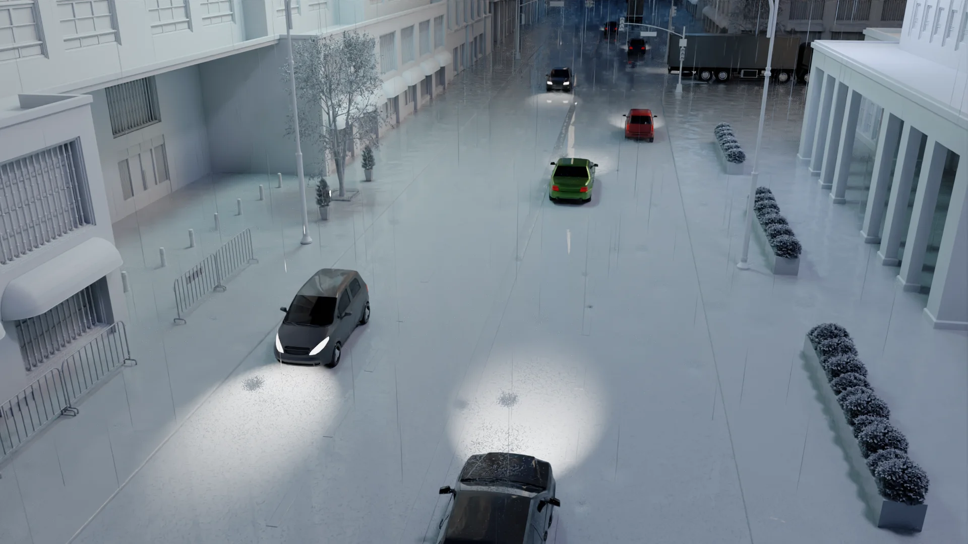 3D Animation & Rain Simulation 4